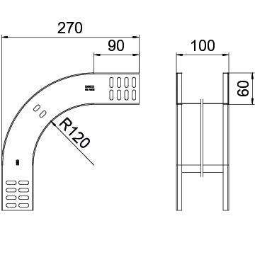 OBO BETTERMANN Vertikalbogen 90° fallend 60x100 Stahl bandverzinkt