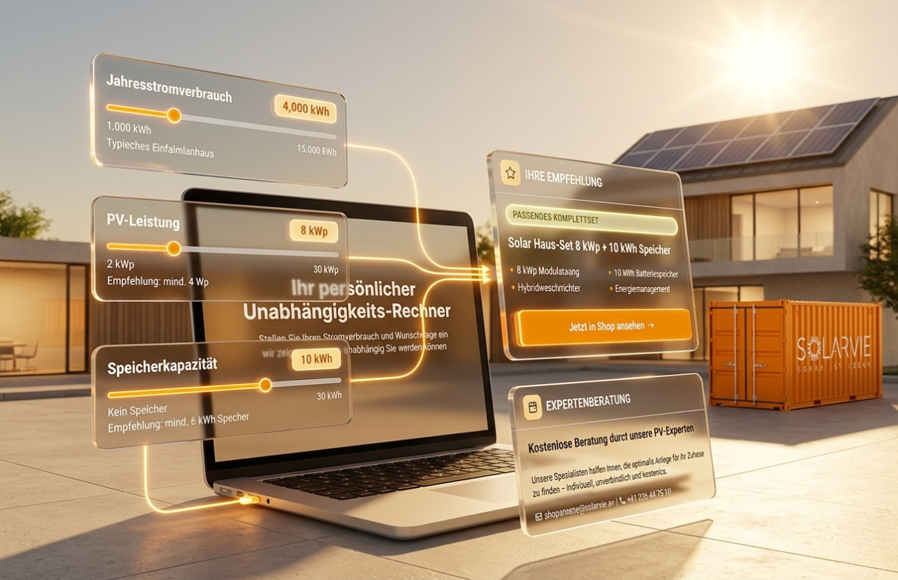 Solarenergierechner für Solaranlagen für Privathaushalte
