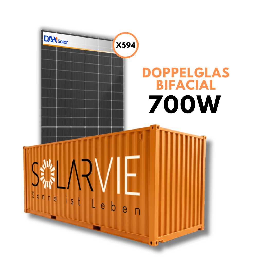 DAH Solar 700W Doppelglas Bifacial (Container = 594 Stück)
