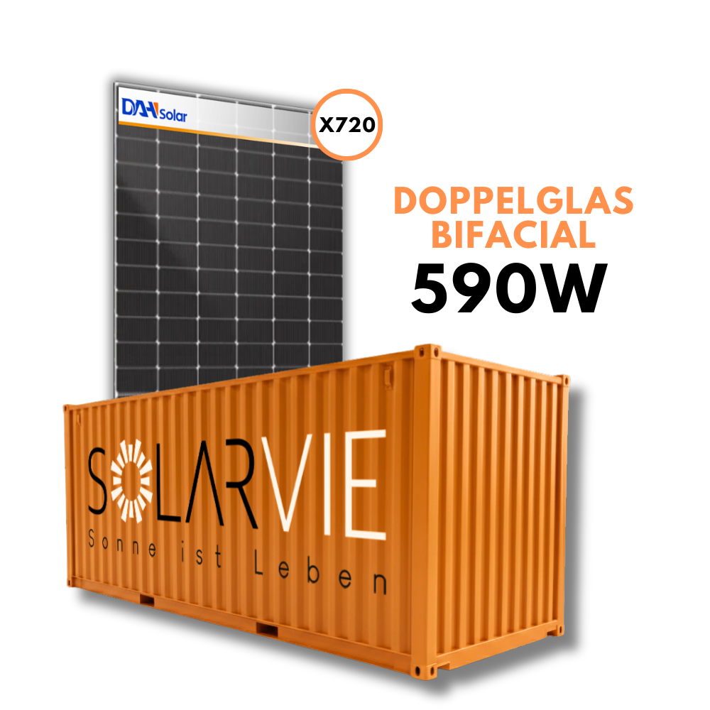 DAH Solar 590W Doppelglas Bifacial (Container = 720 Stück)