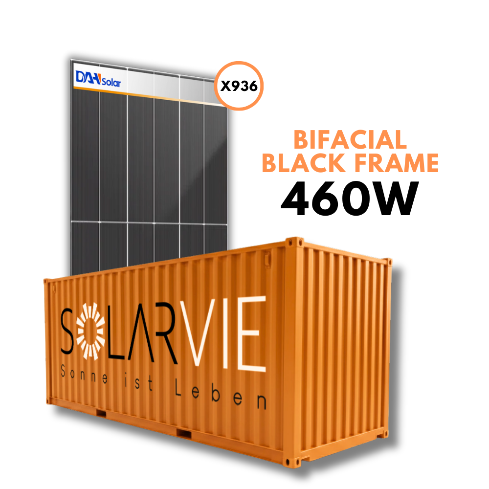 DAH Solar 460Watt Doppelglas Bifacial Black Frame Container = 936 Stück