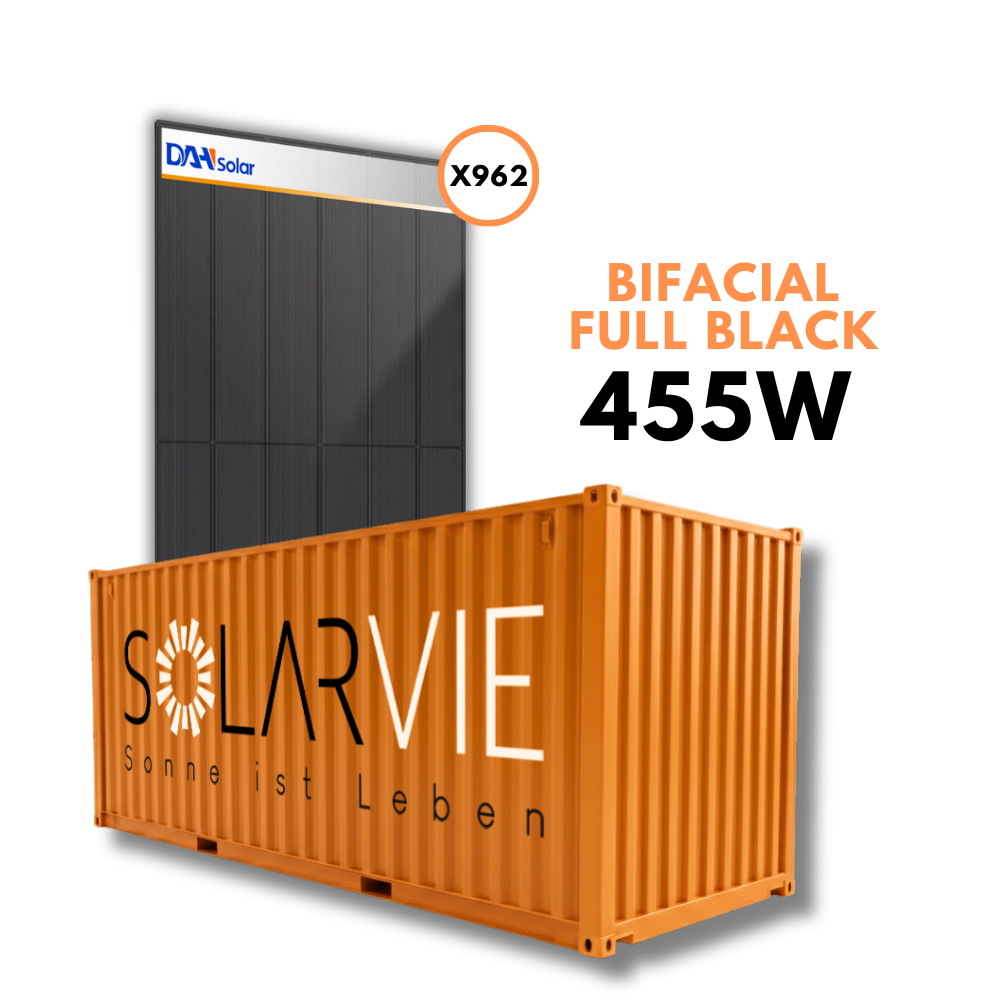 DAH Solar 455W Full-Screen Doppelglas Bifacial Full Black DHN-54R20/DG/FS(BB) (Container = 962 Stück)