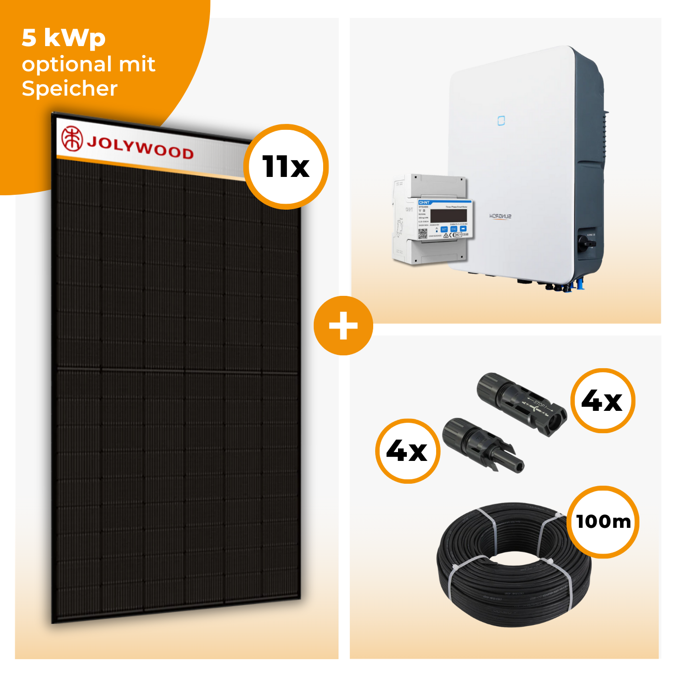 Sistema fotovoltaico completo da 5 kWp – 11x Trina 455 Black Frame e Sungrow Hybrid con accumulo SBR opzionale